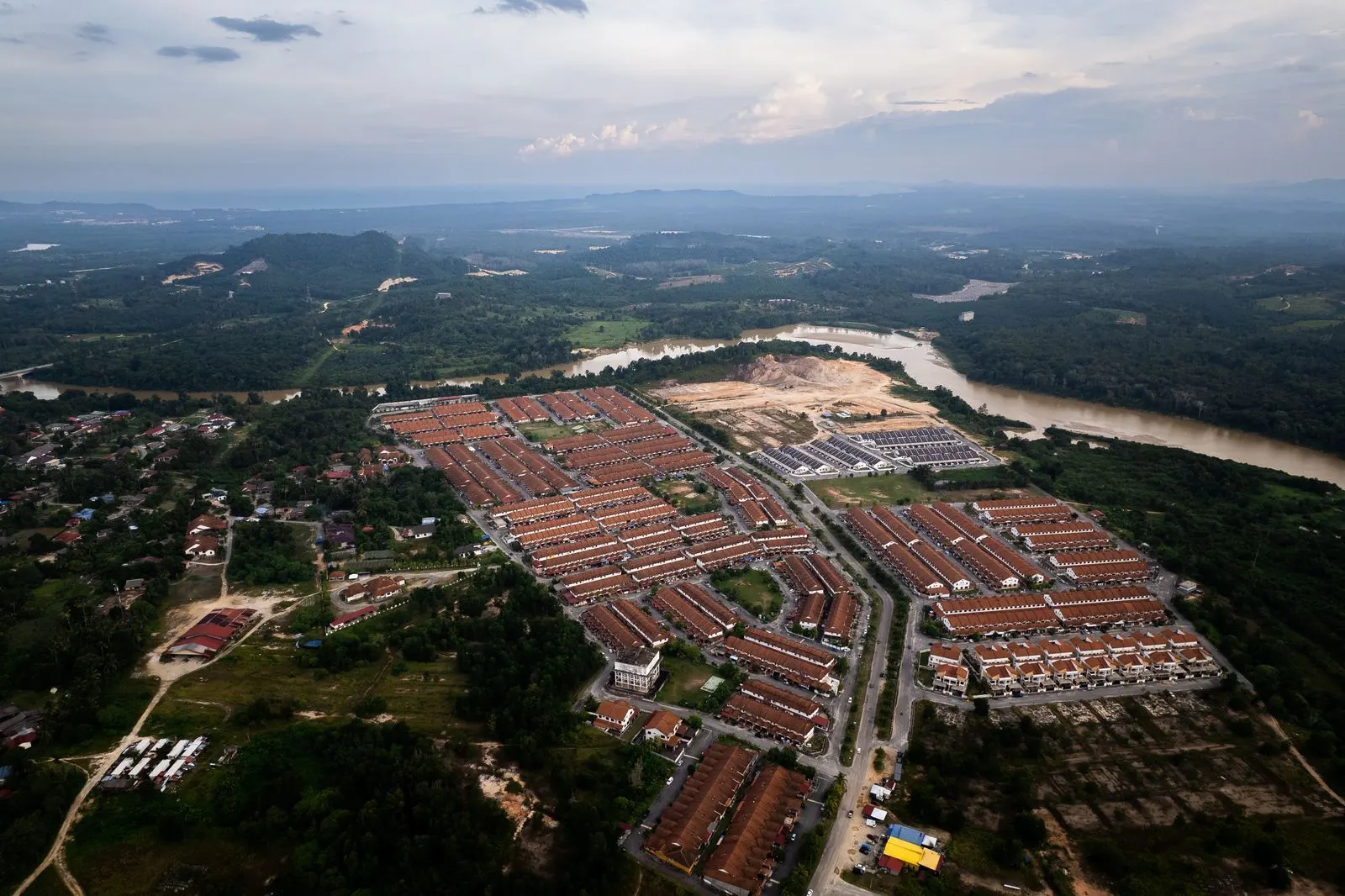 Aerial view of a growing city