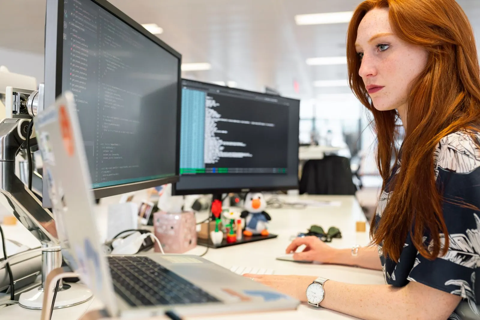 A developer at work at a screen