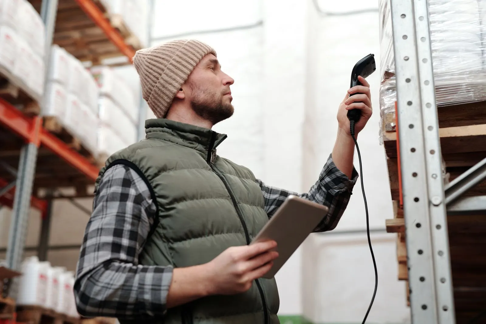 A field worker scanning on site