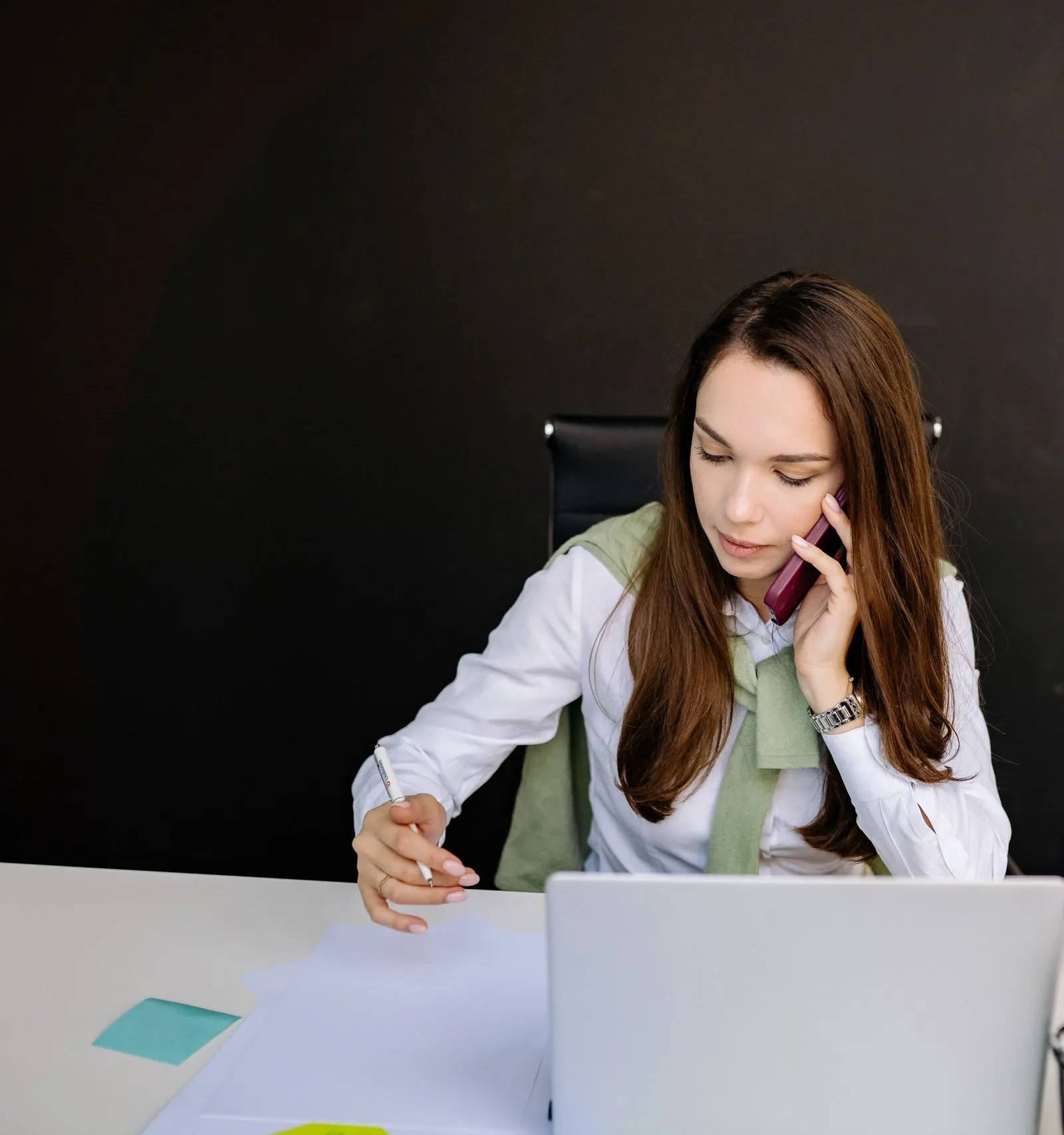 A legal professional at her desk